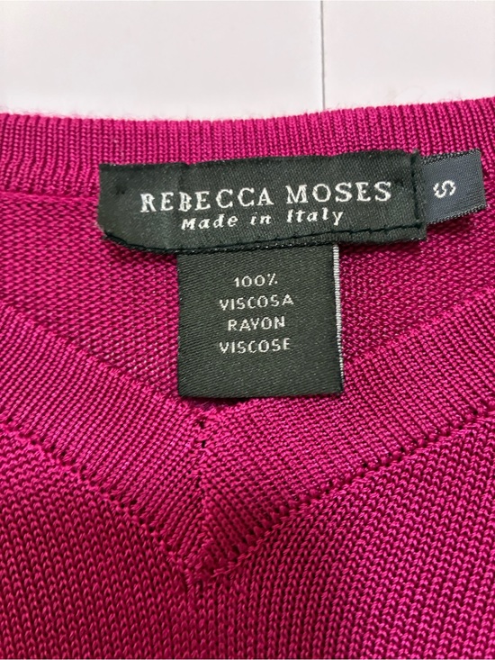 Rebecca Moses Sweaters - Rebecca Moses Knit V-Neck Pullover in Fuchsia